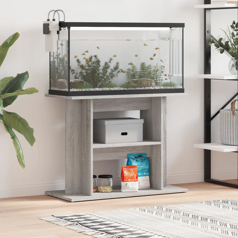 Supporto per acquario Grigio Sonoma 80x35x60 cm in legno ingegnerizzato