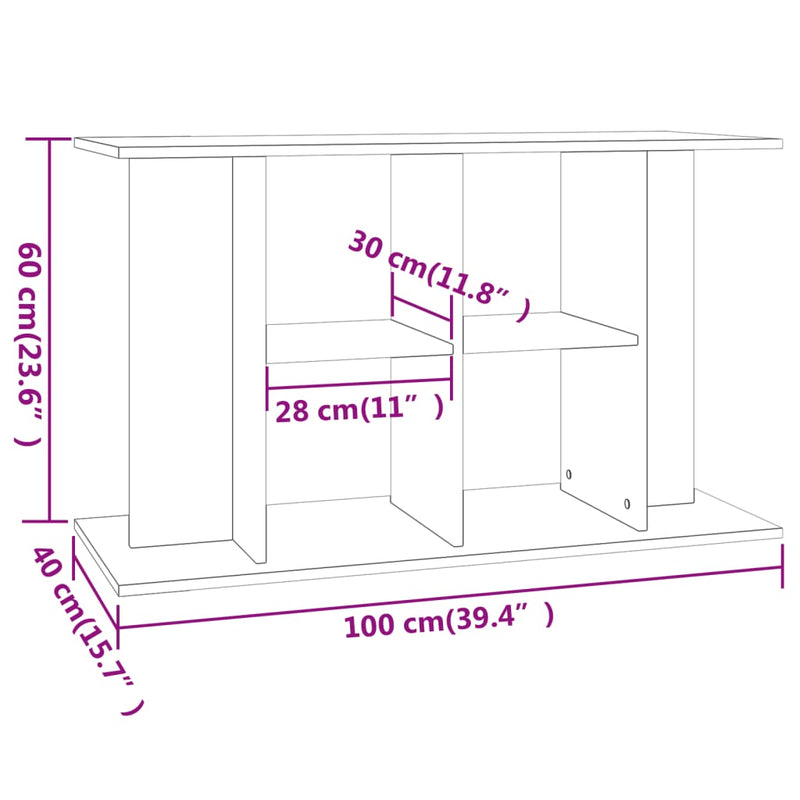 Supporto Acquario 100x40x60 cm in Legno Multistrato Rovere Fumo