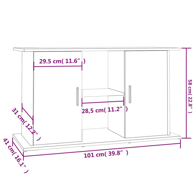 Supporto per Acquario 101x41x58 cm in Legno Multistrato Bianco