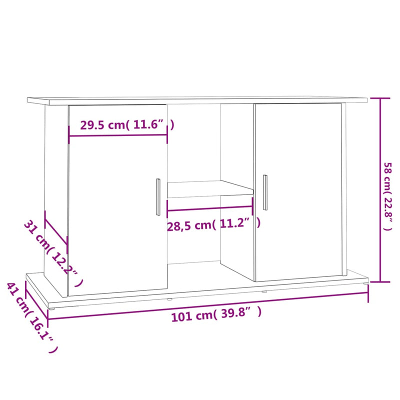 Supporto Acquario 101x41x58 cm Legno Multistrato Grigio Sonoma