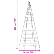 Albero di Natale a LED 200 LED Bianco Freddo 180 cm