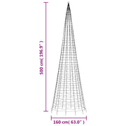 Albero di Natale a LED 1534 LED Bianco Caldo 500 cm