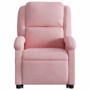 Poltrona Alzapersona Reclinabile Rosa in Velluto