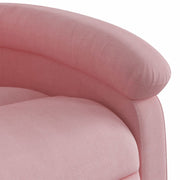 Poltrona Alzapersona Reclinabile Rosa in Velluto