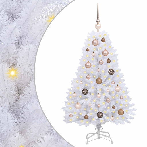 Albero di Natale artificiale 120 cm PVC e Acciaio Bianco
