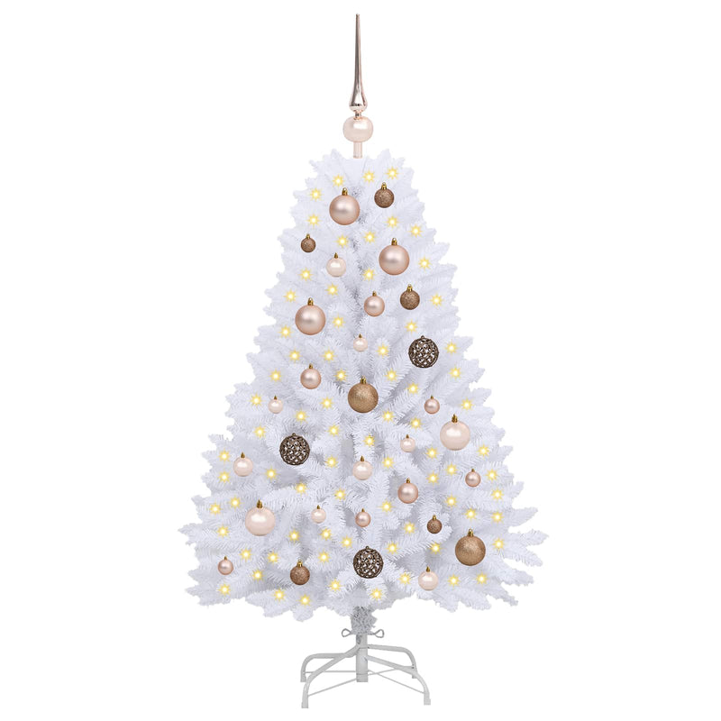 Albero di Natale artificiale 120 cm PVC e Acciaio Bianco