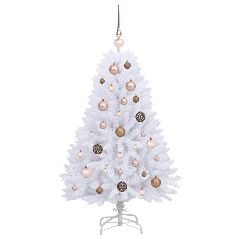 Albero di Natale artificiale 120 cm PVC e Acciaio Bianco