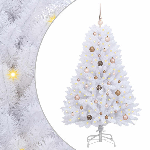 Albero di Natale artificiale 150 cm PVC e Acciaio Bianco
