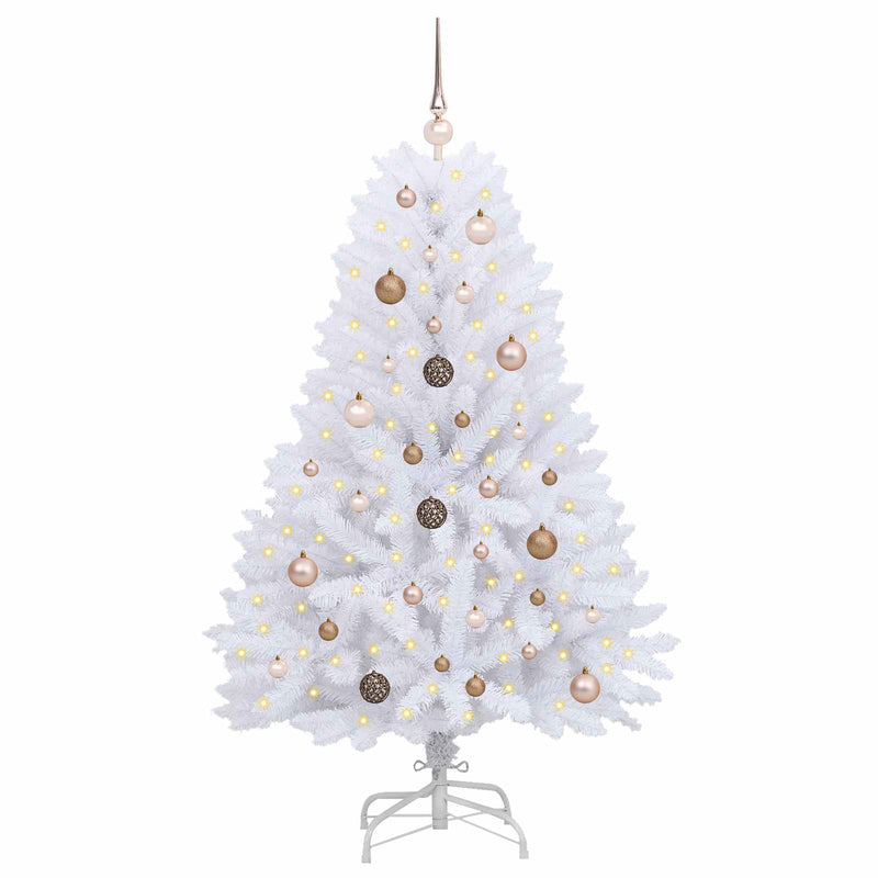 Albero di Natale artificiale 150 cm PVC e Acciaio Bianco