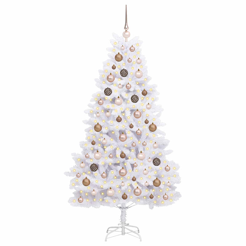 Albero di Natale artificiale 180 cm PVC e Acciaio Bianco