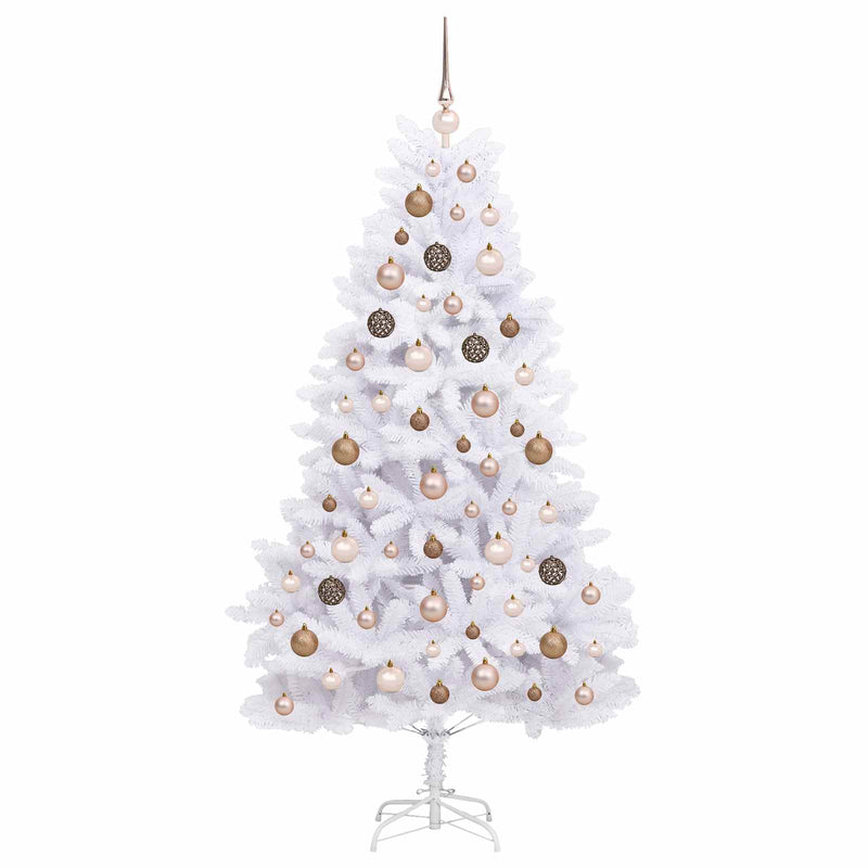 Albero di Natale artificiale 180 cm PVC e Acciaio Bianco