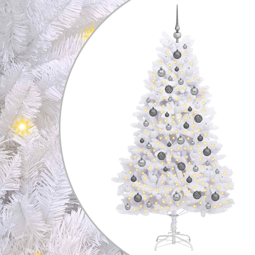 Albero di Natale artificiale 180 cm PVC e Acciaio Bianco