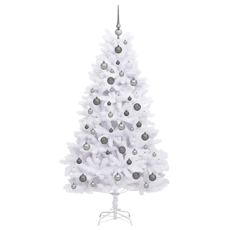 Albero di Natale artificiale 180 cm PVC e Acciaio Bianco