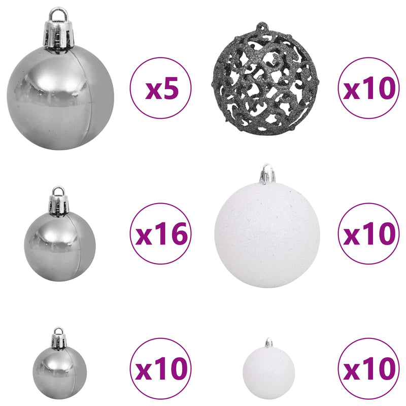 Albero di Natale artificiale 180 cm PVC e Acciaio Bianco