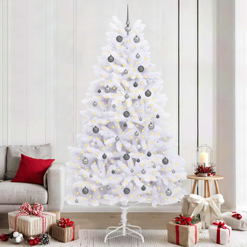 Albero di Natale artificiale 240 cm PVC e Acciaio Bianco