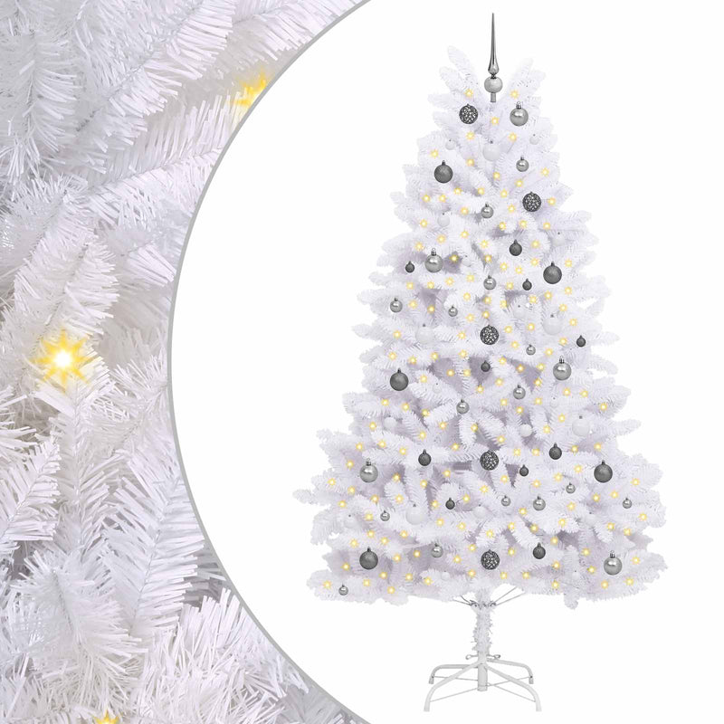 Albero di Natale artificiale 240 cm PVC e Acciaio Bianco