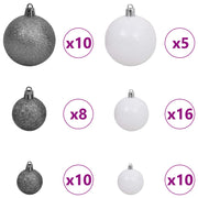 Albero di Natale artificiale 240 cm PVC e Acciaio Bianco