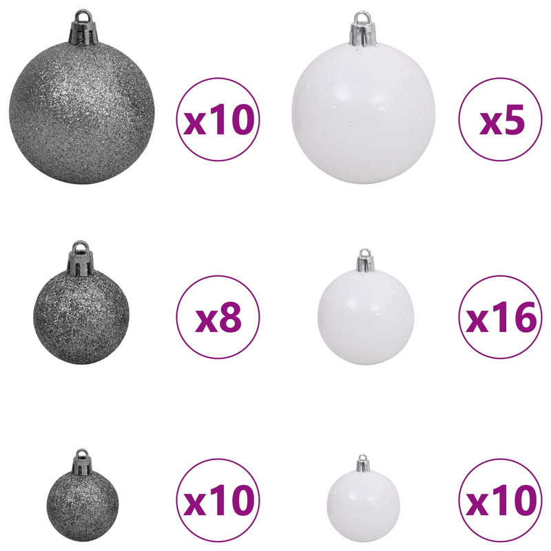 Albero di Natale artificiale 240 cm PVC e Acciaio Bianco