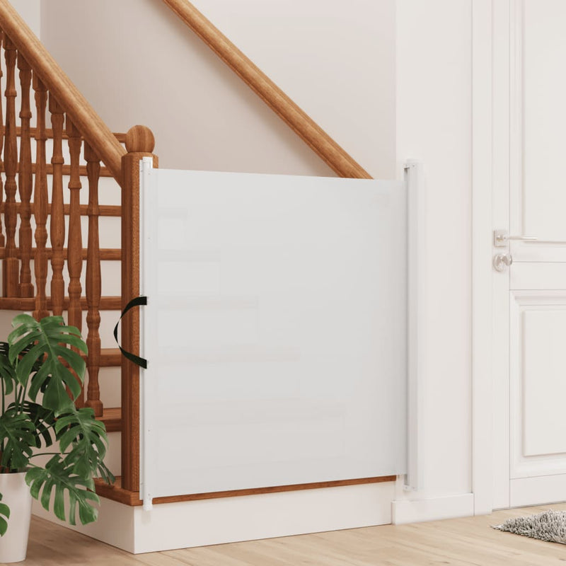 Cancelletto Retrattile per Animali Domestici Bianco 82,5x125 cm