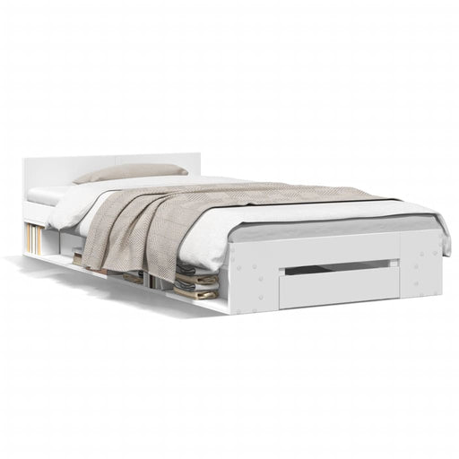 Giroletto con Cassetto Bianco 90x190 cm in Legno Multistrato