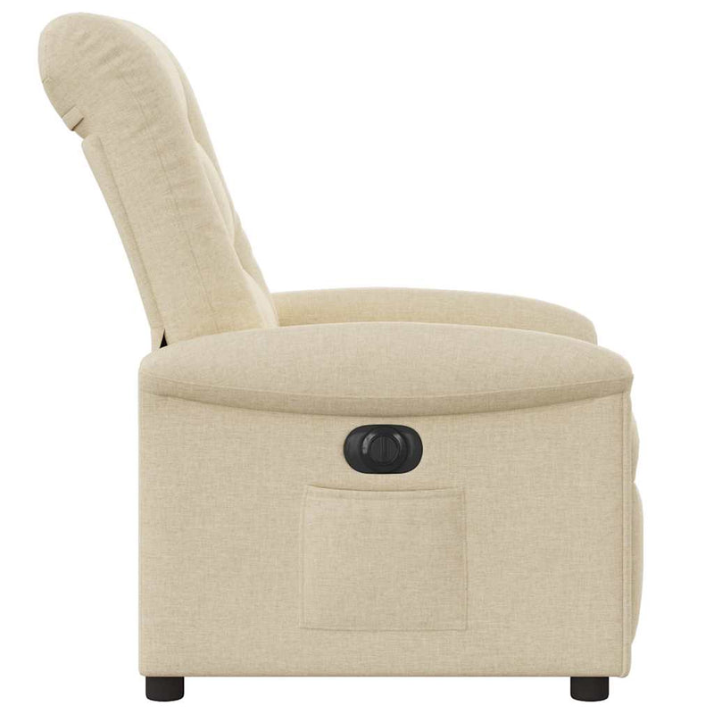 Poltrona Elettrica Reclinabile Crema in Tessuto
