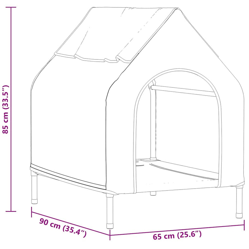 Casa per Animali Nero 90 x 65 x 83 cm Acciaio