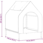 Casa per Animali Nero 110 x 75 x 90 cm Acciaio