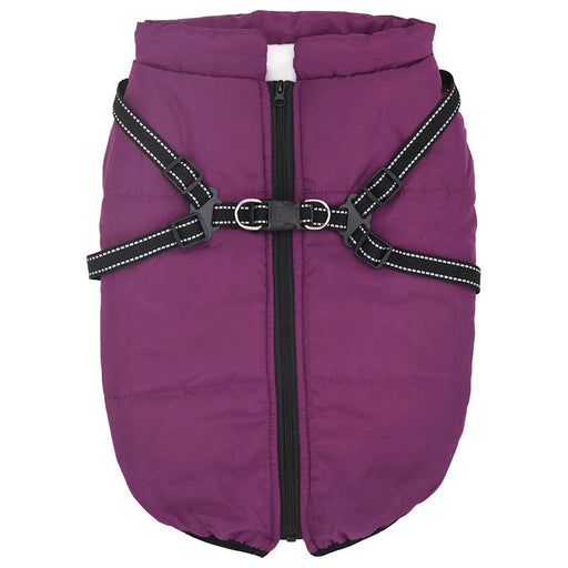 Cappotto Cani Imbracatura Impermeabile Riflettente Viola L52