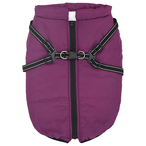 Cappotto Cani Imbracatura Impermeabile Riflettente Viola L68