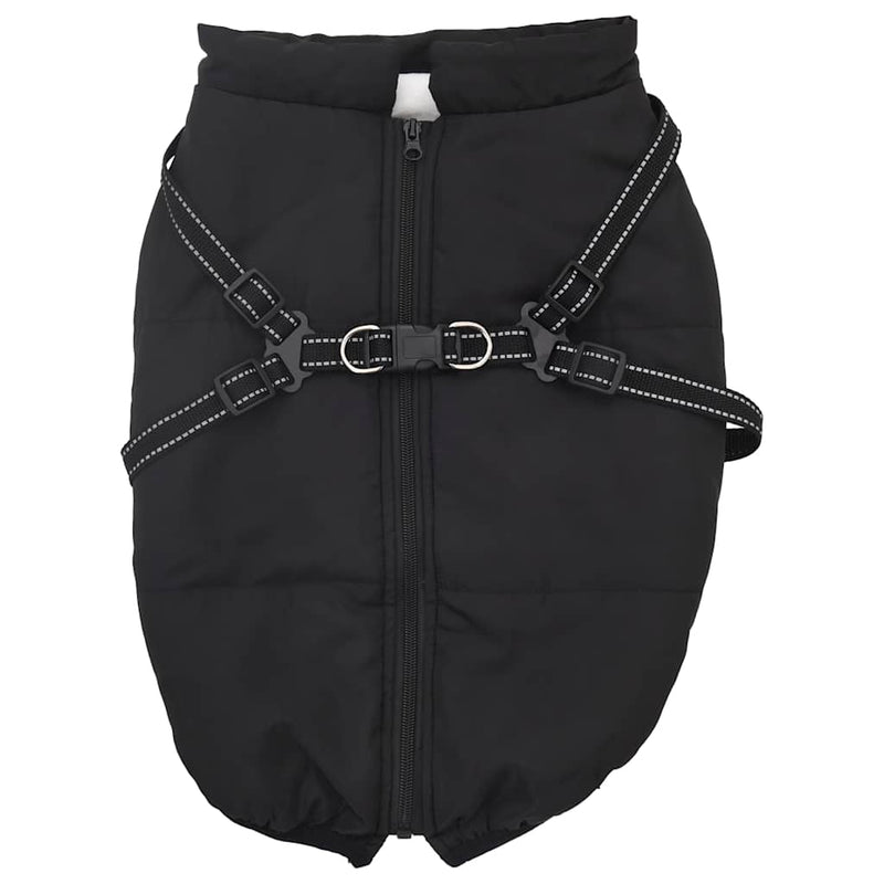Cappotto Cani con Imbracatura Impermeabile Riflettente Nero L48