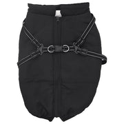 Cappotto Cani con Imbracatura Impermeabile Riflettente Nero L52