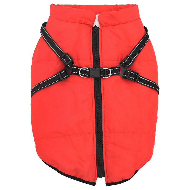 Cappotto Cani Imbracatura Impermeabile Riflettente Rosso L48