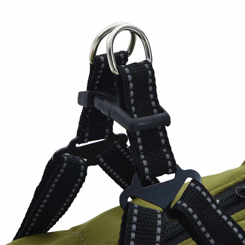 Cappotto Cani Imbracatura Impermeabile Riflettente Verde L36