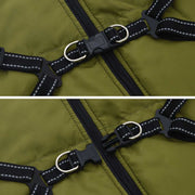 Cappotto Cani Imbracatura Impermeabile Riflettente Verde L44