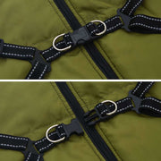 Cappotto Cani Imbracatura Impermeabile Riflettente Verde L68
