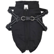 Cappotto Cani con Imbracatura Impermeabile Riflettente Nero L36
