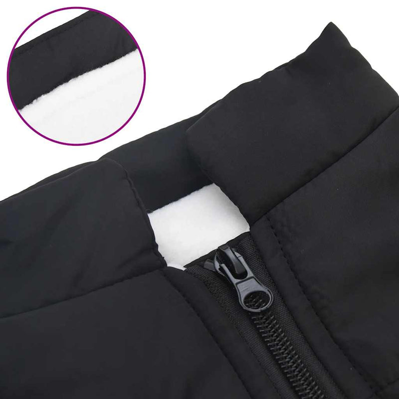 Cappotto Cani con Imbracatura Impermeabile Riflettente Nero L36