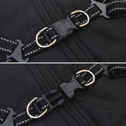 Cappotto Cani con Imbracatura Impermeabile Riflettente Nero L36