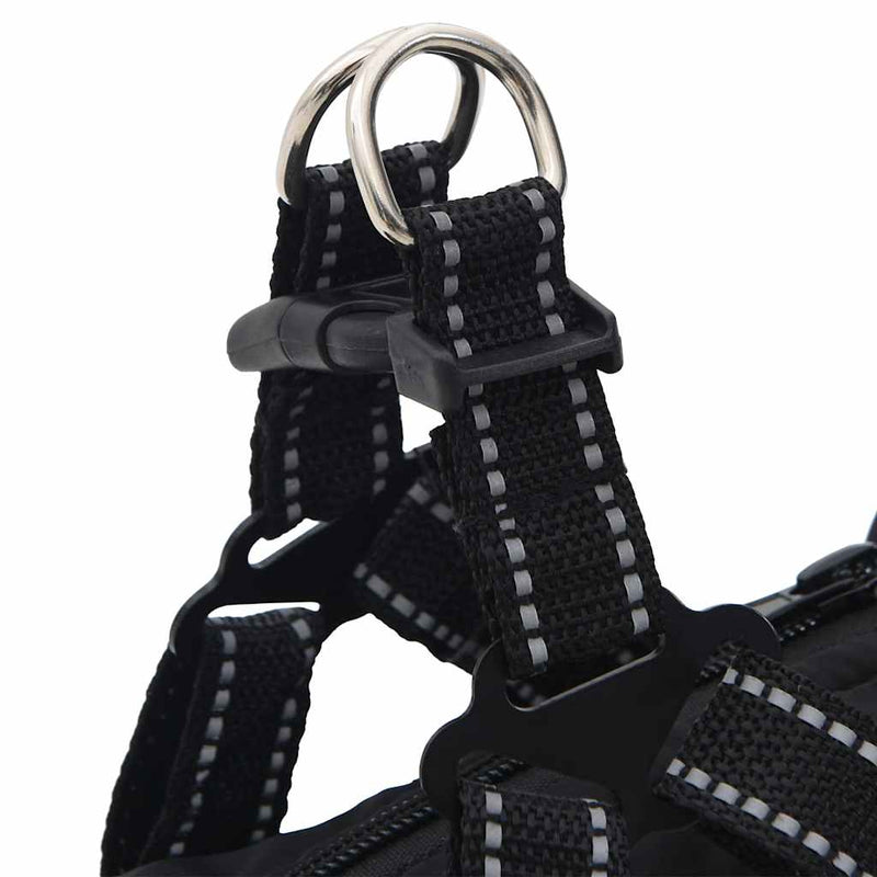 Cappotto Cani con Imbracatura Impermeabile Riflettente Nero L36