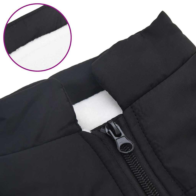 Cappotto Cani con Imbracatura Impermeabile Riflettente Nero L40