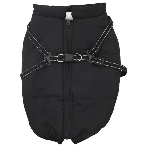 Cappotto Cani con Imbracatura Impermeabile Riflettente Nero L44