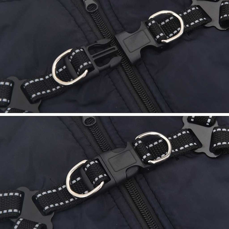 Cappotto Cani Imbracatura Impermeabile Riflettente Blu Navy L24
