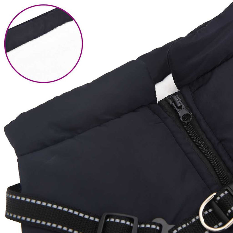 Cappotto Cani Imbracatura Impermeabile Riflettente Blu Navy L44