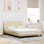 Letto con Materasso Hanko Crema 120x200 cm in Tessuto