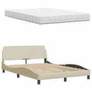 Letto con Materasso Hanko Crema 120x200 cm in Tessuto