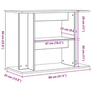 Supporto per acquario in legno antico 80x35x60 cm in legno ingegnerizzato