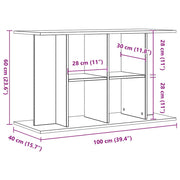 Supporto per acquario artigianale in rovere 100x40x60 cm in legno ingegnerizzato