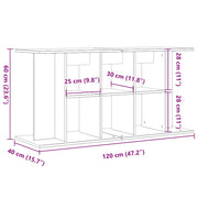 Supporto per acquario artigianale in rovere 120x40x60 cm in legno ingegnerizzato