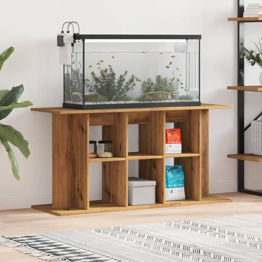 Supporto per acquario artigianale in rovere 120x40x60 cm in legno ingegnerizzato