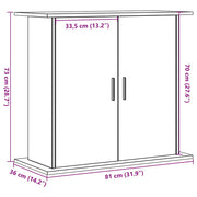 Supporto Acquario 81x36x73 cm in Legno Multistrato Legno Antico